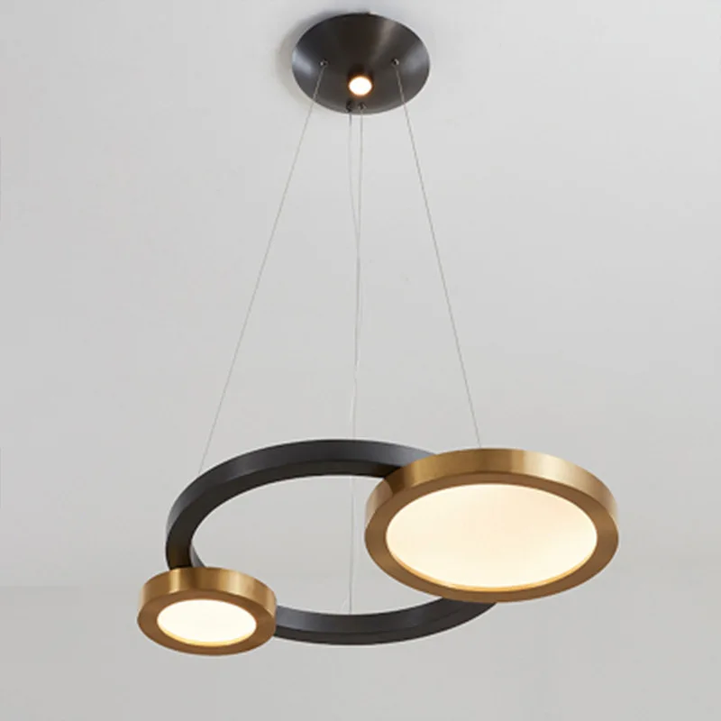 

Light Luxury Postmodern Stainless Steel Restaurant Chandelier Living Room Bedroom Lamp Creative Led Model Room Ring Chandelier