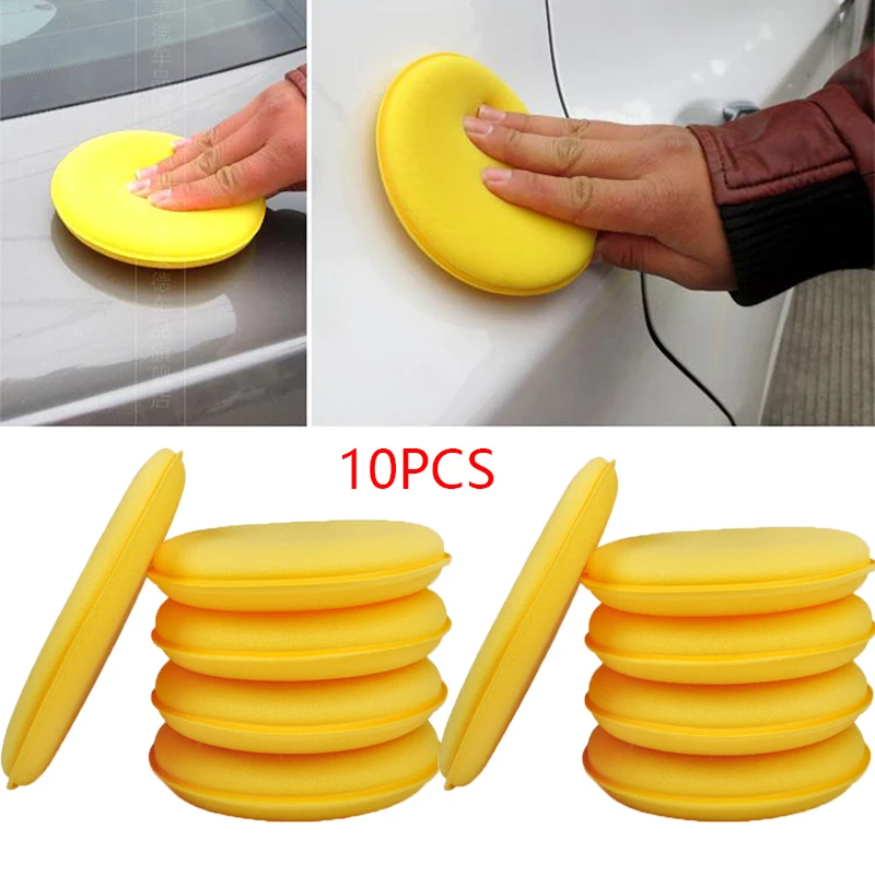 

Car Round Waxing Polish Sponges High Density Foam Applicator Pads Curing and Polishing Sponges car detailing tools car wash
