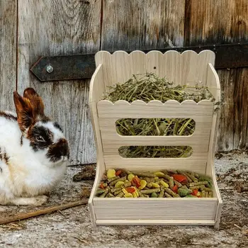 Wood Grass/Hay Food Dispenser for Small Animals 1