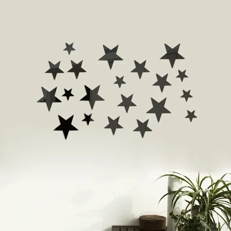 20Pcs Combination Wall Sticker, Large 6.5X6.5cm6, Medium 5X5cm7, Small 3.2X3.2cm7 Star Three-size Sticker