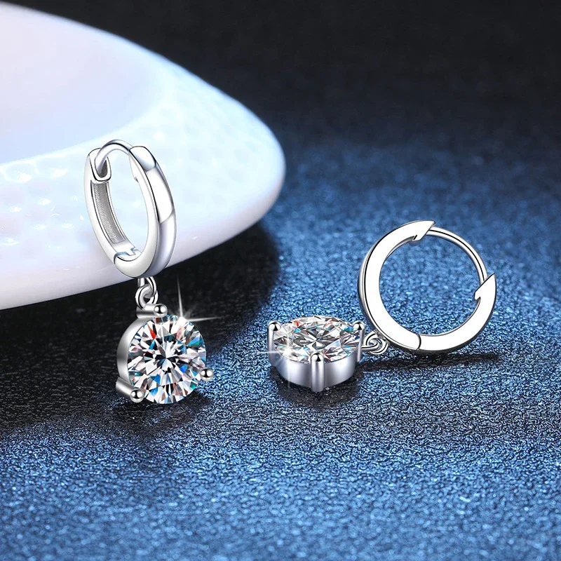 Ear Accessories 2ct Moissanite Earrings S925 Sterling Silver Drop Earring for Women