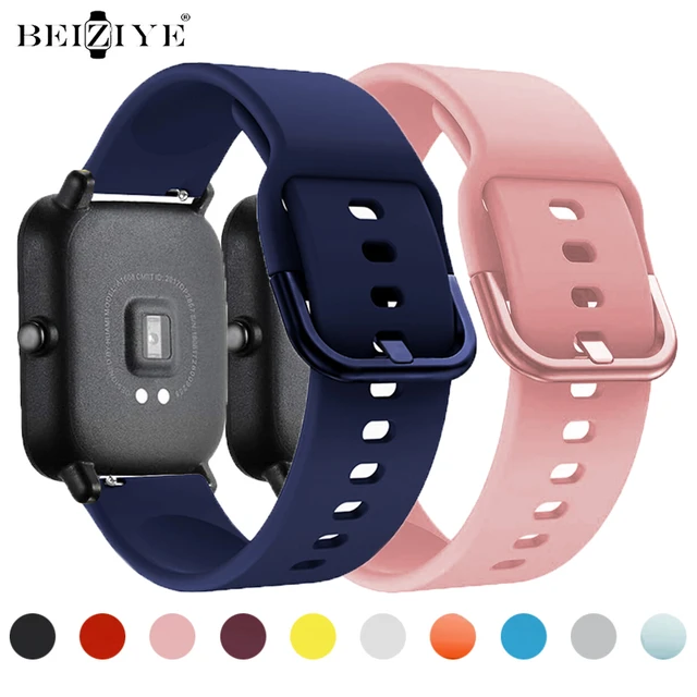 Sport Silicone Band For Huami Amazfit Bip 5 Watch Strap For Amazfit Bip  3/3Pro 20mm Wriststrap 22mm Breathable Correa Watchband - AliExpress
