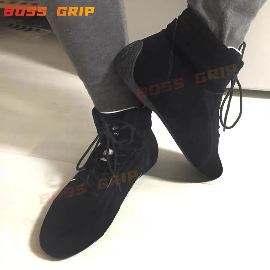 JDM F1 Style Suede Cowhide Go Karting Racing Shoes Motorcycle Racing Exercise Shoes Professional Car Driving