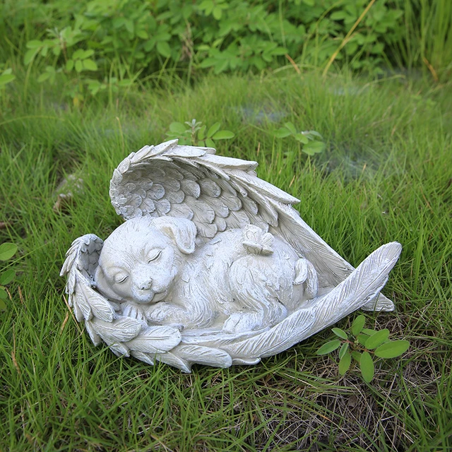 Angel Dog Decoration Creative Resin Pet Garden Animal Statue Decoration