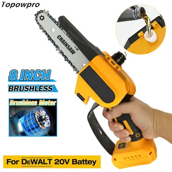DeWALT 18/20V 배터리, 8 인치 브러시리스 전기톱, 무선 전기 전기톱 커터, 가지치기 벌목 정원 목재 전동 공구
