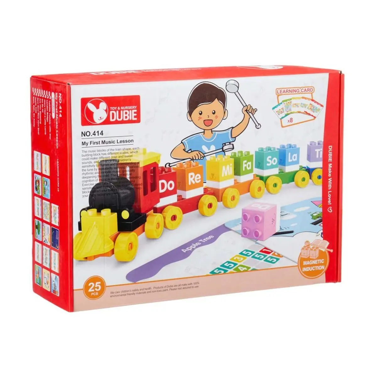 414 Dubie Music Train/25 Pezzi + 6 Carte/3 Anni