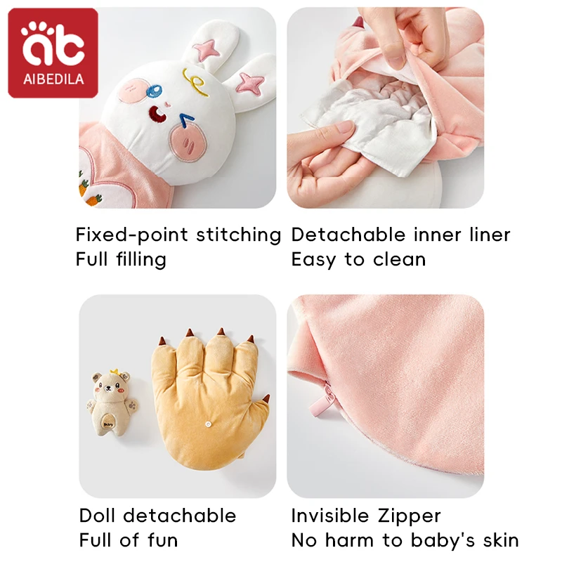 AIBEDILA Baby Soothes Palm Pillows Sleep Peacefully Kids Anti Startle Jumping Pillow Newborn Calming Sleepers Infant Pacify Toy 5