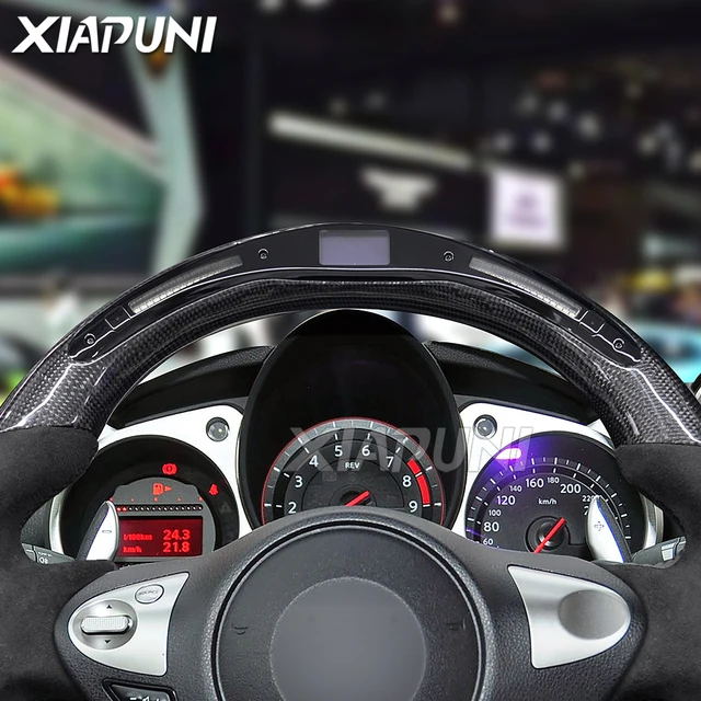 Carbon Fiber Steering Wheel Fit For Nissan 370Z Sylphy Infiniti FX50 QX70 FX37 FX35 Alcantara LED Shift Customized Sport Wheel - - Racext 4