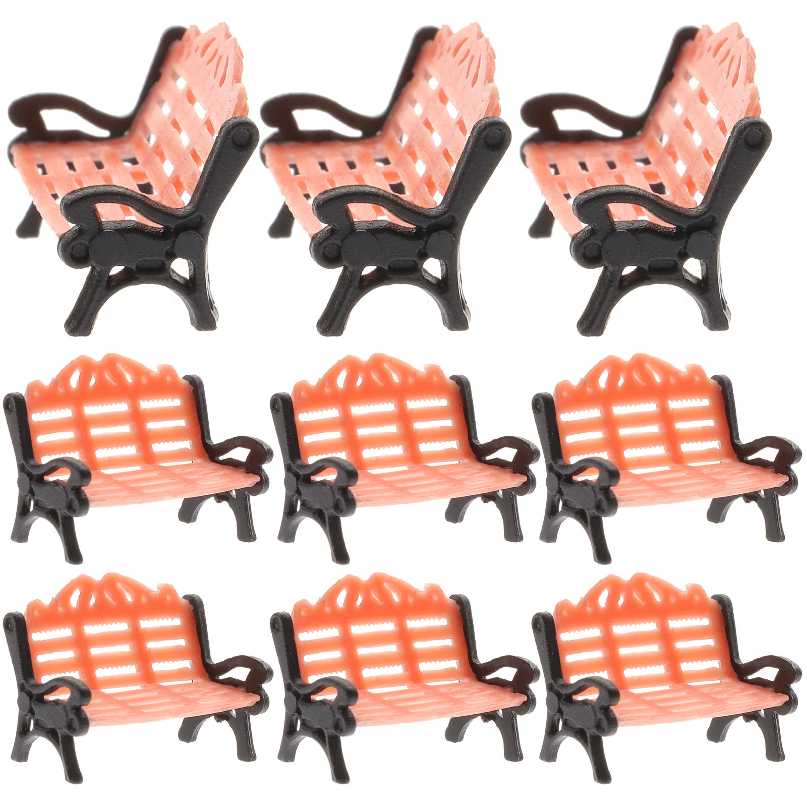 

10 Pcs Decor Park Chair Model Miniature Scene Decorations Couch Garden Bench Toy