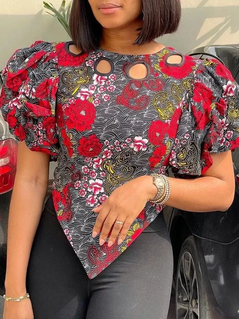 Ada Print Short Puff Sleeve Corset Top - Image 2
