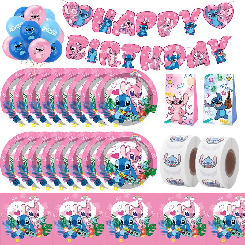Birthday Party Supplies, Stitch Statue Ornaments Disney Stitch Birthday Decoration Lilo And Stitch Stickers Tablecloth Balloons Kids Party Favors