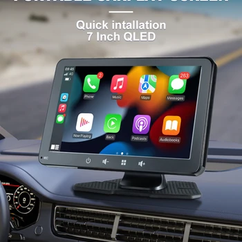 범용 자동차 라디오 멀티미디어 플레이어, 무선 카플레이, 안드로이드 자동 모니터, 터치 스크린, 후면보기 카메라 AUX 포함, 7 9.26 인치