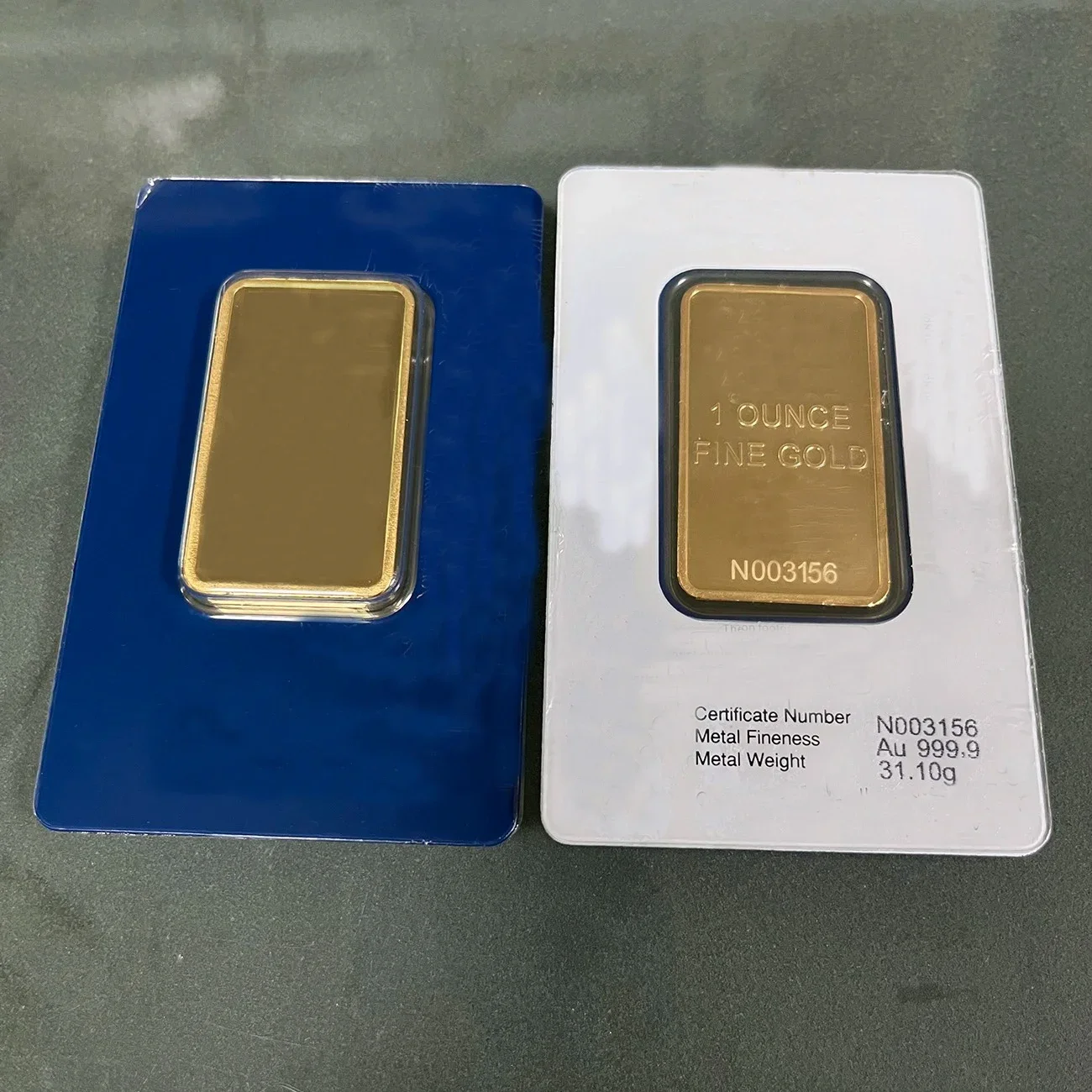Gold bar 1oz/2.5g/5g/10g/20g/50g/100g 24k Gold Plated Bullion Ingot Sealed packing Non-magnetic Unique Serial number collect