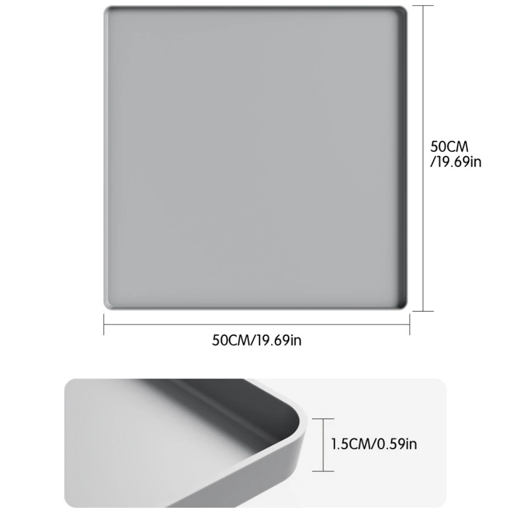 Silicone Non-Slip Drip Protection Mat with Raised Edges – 50x50CM Floor Protector for Fridge & Washing Machine