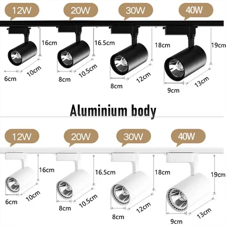 Set Led Track Light Rail Lighting Wall Lamps AC220V Spot LED Light Fixture Track Rail Ceiling Spotlight Clothing Store Shop Home 2