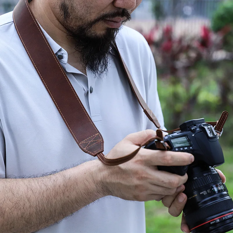 Leather DSLR TLR Camera Strap Shoulder Neck Strap for Canon Nikon Sony Fujifilm Olympus Panasonic Nikon Cameras Belt