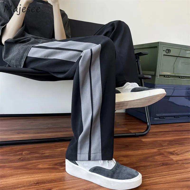 

Casual Pants Men Autumn All-match Pantalones Streetwear Baggy Fashion Cool Ins Dynamic Personality Trousers Side Striped Chic BF