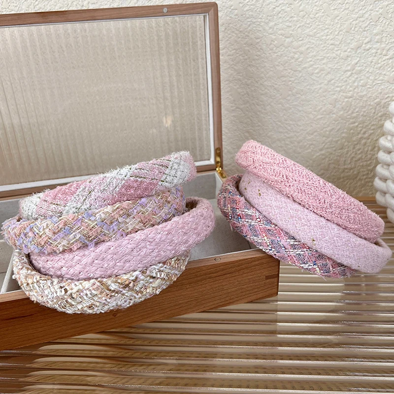

1Pc Korean Sweet Fashion Cilantro Woven Hair Card Hair Band Ladies New Headband Makeup Hair Band Headdress Hair Accessories 2023
