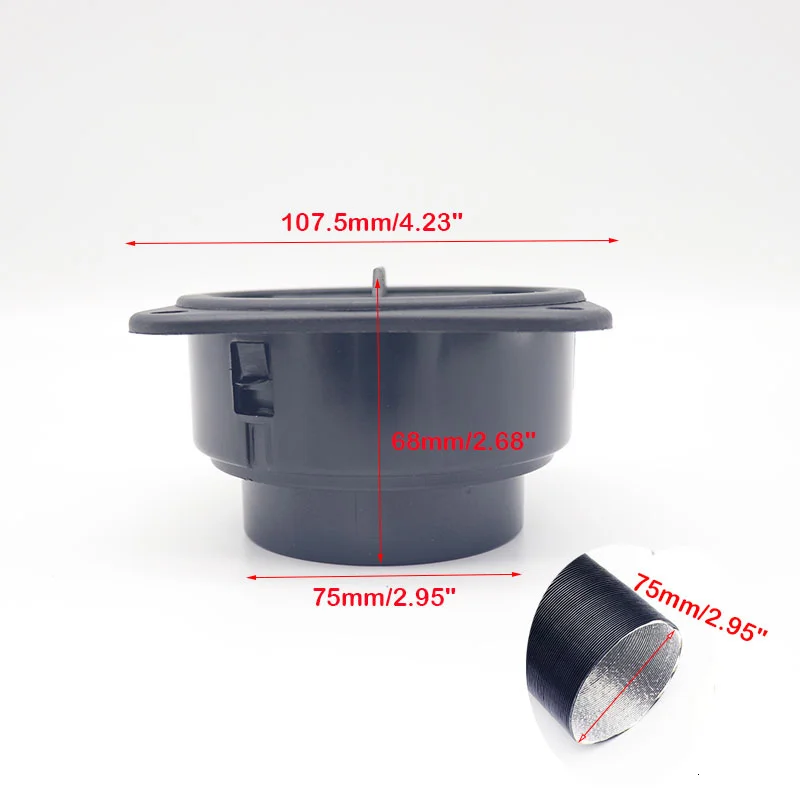 Air Diesel Heater Duct Pipe 75mm / 60mm/42mm Diesel Heater Duct Hose Pipe Air Duct Air Vent Outlet Hose Clip for Webasto Eberspach Diesel Parking Heater