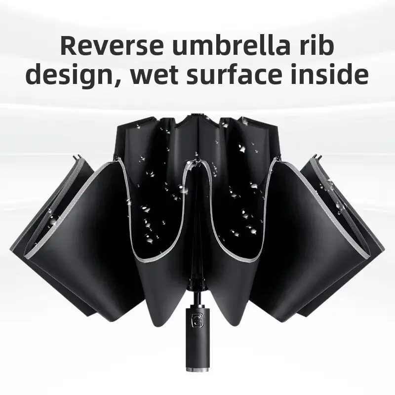 Car Carrying Umbrella Male Fully Automatic Reverse Umbrella Female Dual Purpose Folding Automatic Large Size Reverse Folding Umbrella