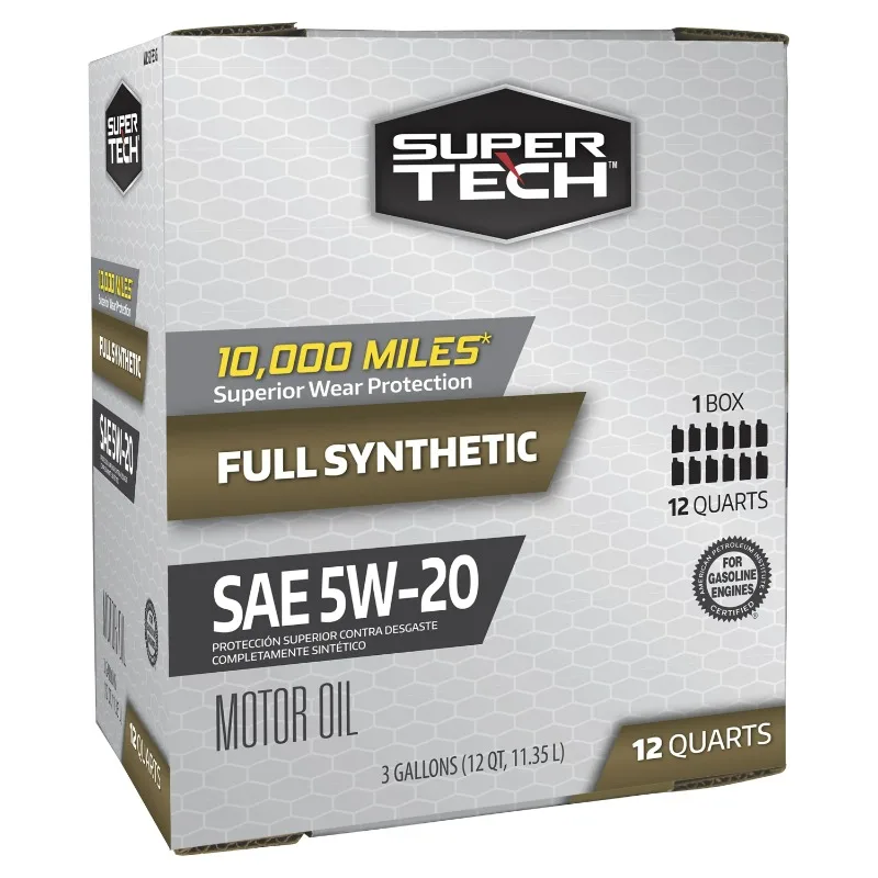 

Super Tech Full Synthetic SAE 5W-20 Motor Oil, 12 Quart Bag (3 gallons)