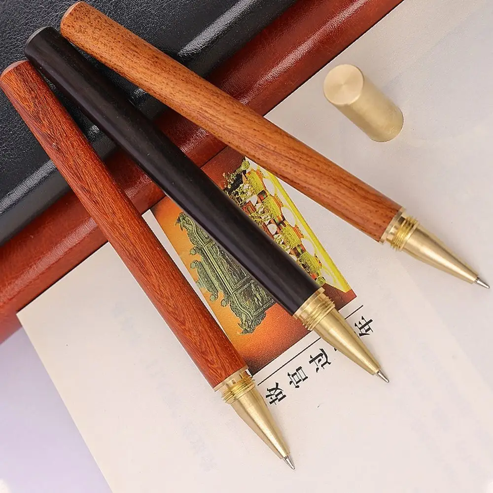 

Wood Body Gel Pen High Quality Stationery 0.5mm Black Ink Neutral Pen Quick-drying Signature Pen Gift