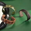 Vintage Cowhide Open Wide Edge Bracelet New Fashionable High-end Snake Patterned Leather Fashion Jewelry Party Bangle Women 4