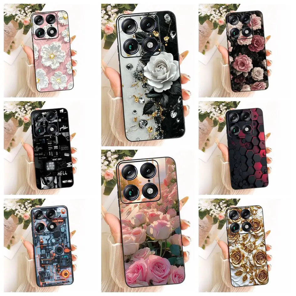 Floral Marble Soft Silicone Protective Case