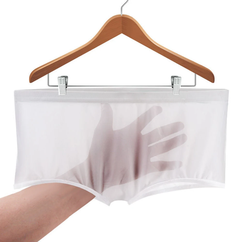 Sexy Men's See-through Boxer Ultra-thin Elastic Short Briefs Sheer Mesh Pouch Underwear Soft Breathable Summer Solid Lingerie new women s sheepskin gloves thin unlined breathable mesh touch screen short leather gloves for riding and driving