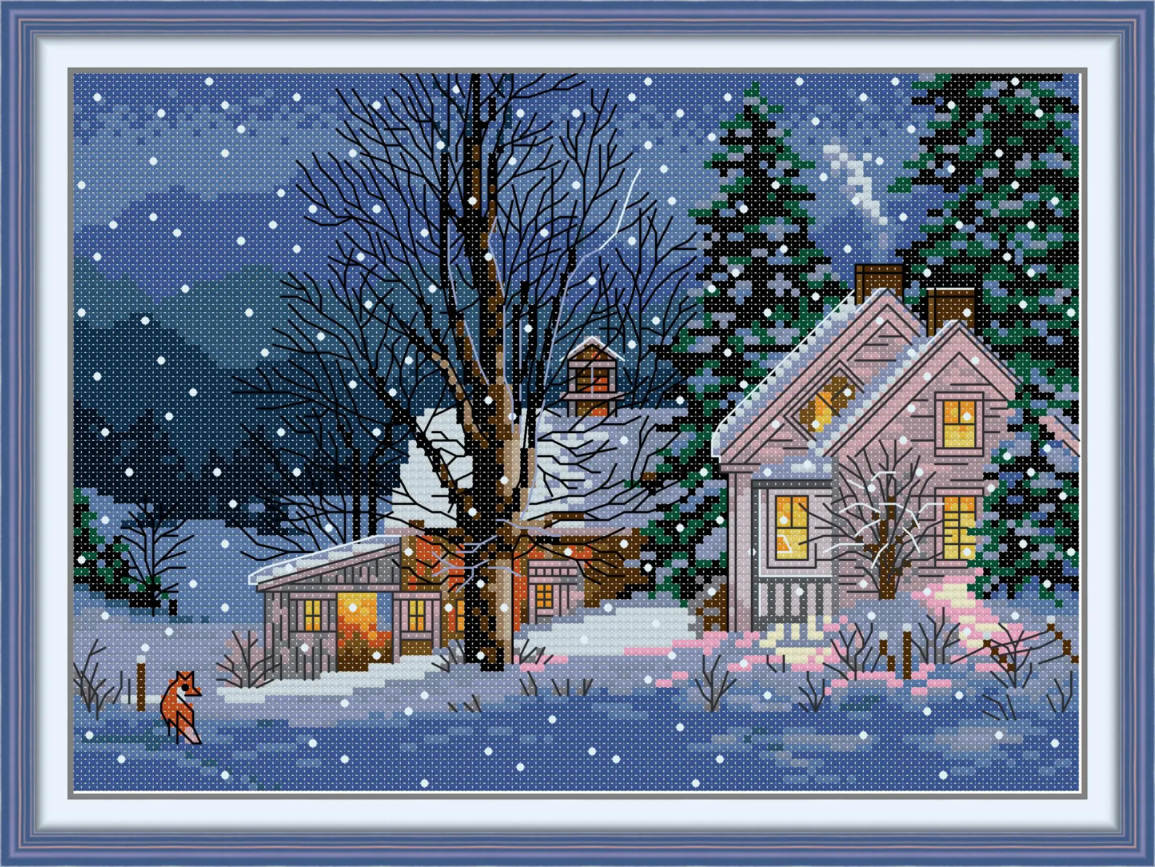 JoySundayPreprintedCrossStitchKitEasyPatternAidaStamped