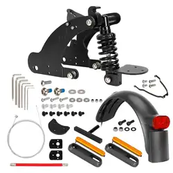 Enhanced Rear Suspension Shock Absorber Kit with Mudguard and Taillight (Black suspension kit)