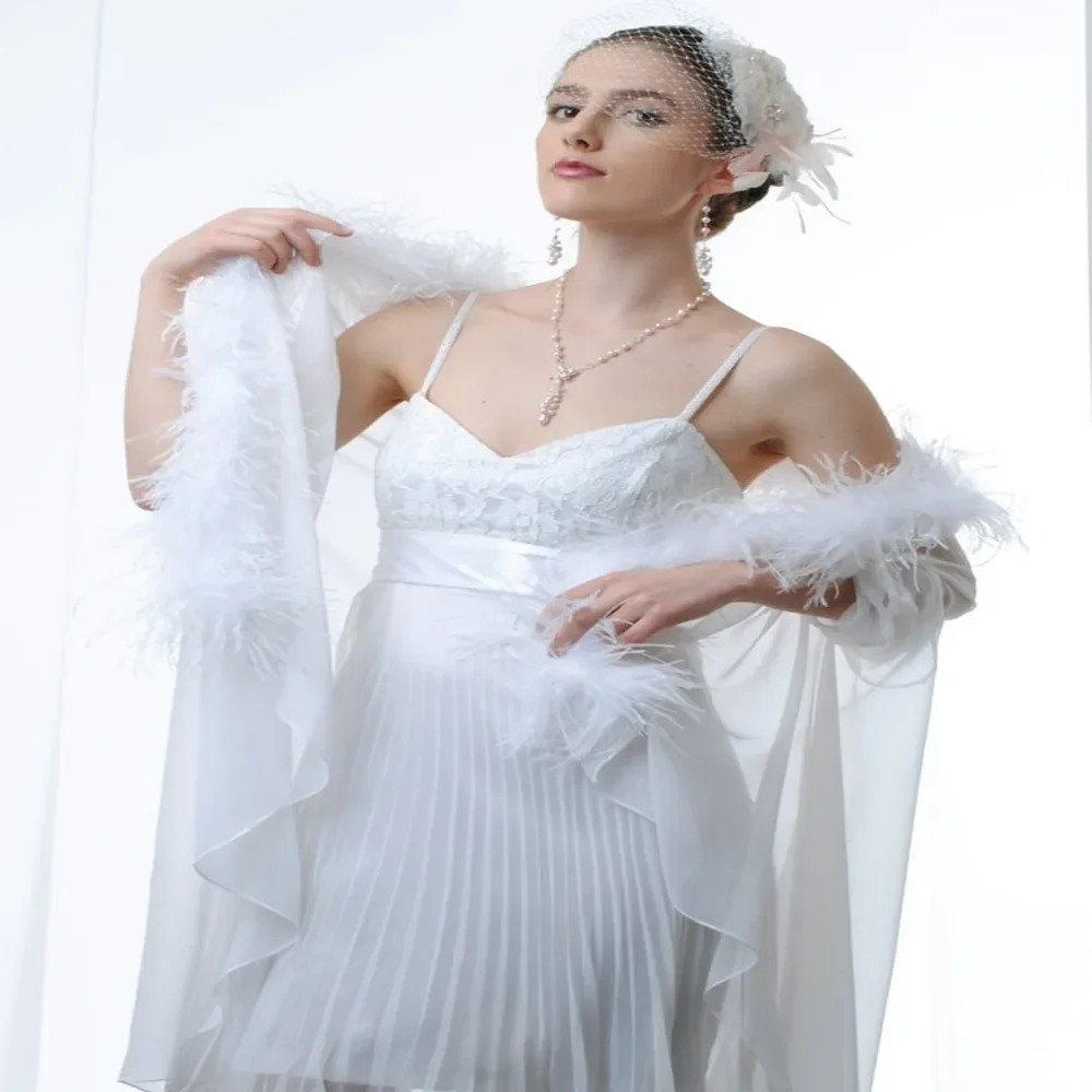 Description Picture 4 of item1/3/6/10/20ply Customized Natural Ostrich Feathers Trim Boa for Craft Wedding Party Festival Clothing Decoration Plumes Shawl 2M