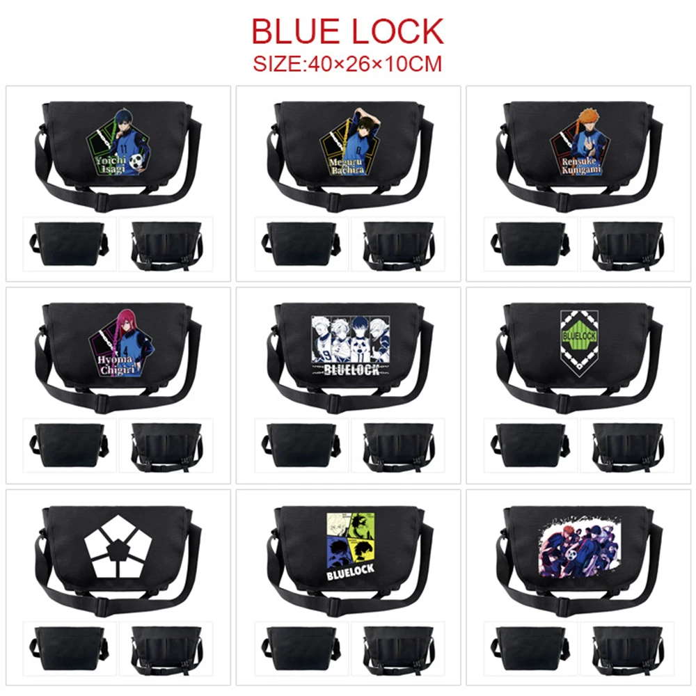 

Anime Blue Lock Nylon Shoulder Bag High Capacity Casual Messenger Bags Student Zipper Schoolbag Cartoon Print Travel Satchel