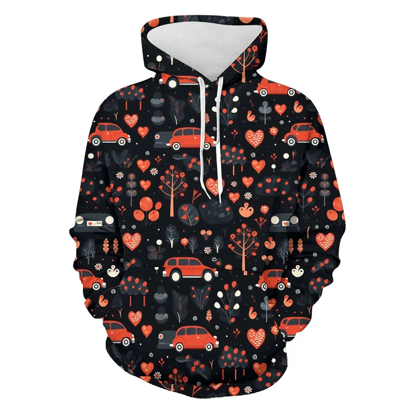 thumbnail image 1 of Sudadera con capucha con estampado 3D de pareja feliz día de San Valentín para hombres y niños, sudaderas con capucha de moda Streettear, ropa para amantes de Harajuku, tops, 1 of 5