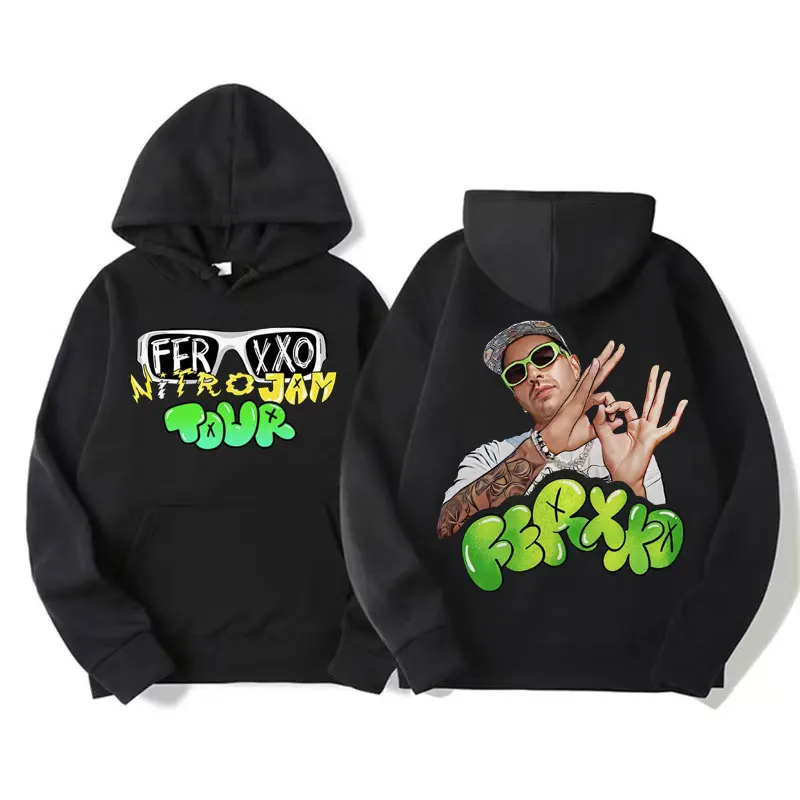 

Rapper Feid Ferxxo Nitro Jam Tour Graphic Hoodie Men Women Hip Hop Harajuku Streetwear Sweatshirt Retro Style Long Sleeve Hooded