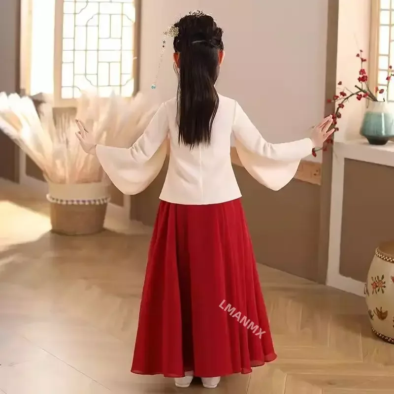 Chinese Japanese and Korean Children's Christmas Dress Girls' Kimono Chinese Traditional Vintage Ethnic Ancient Dance Costume dance dress chinese traditional costumes