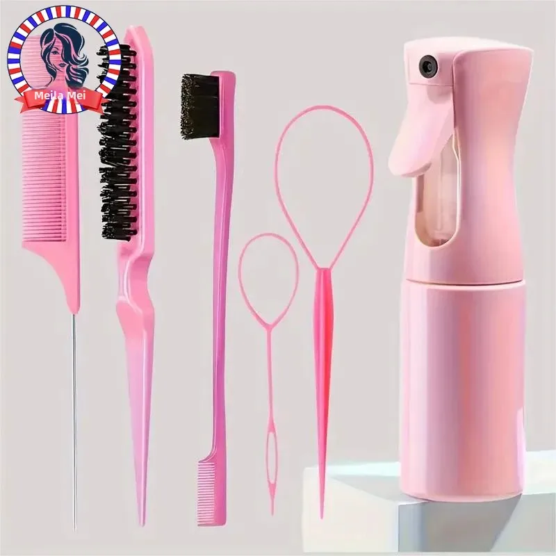 6 pièces/ensemble ensemble de brosses à cheveux coiffure vaporisateur bouteille cheveux tressage boucle Rat queue peigne taquin cheveux Brsuh bord contrôle brosse à cheveux 1 6 pièces/ensemble ensemble de brosses à cheveux coiffure vaporisateur bouteille cheveux tressage boucle Rat queue peigne taquin cheveux Brsuh bord contrôle brosse à cheveux 1