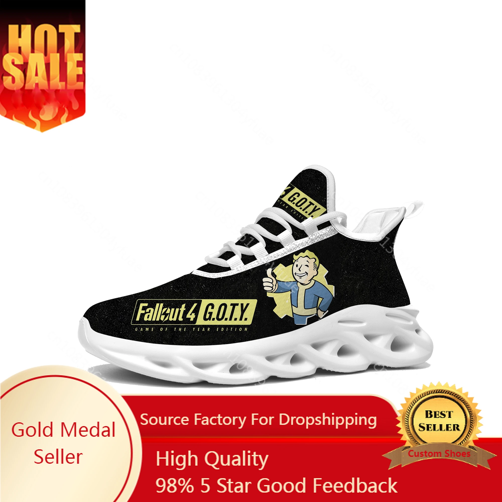 

F-Fallout Game 4 Sneakers Hot Cartoon Mens Womens Teenager Sports Running Shoes High Quality Fashion Custom Built Lace Up Shoes