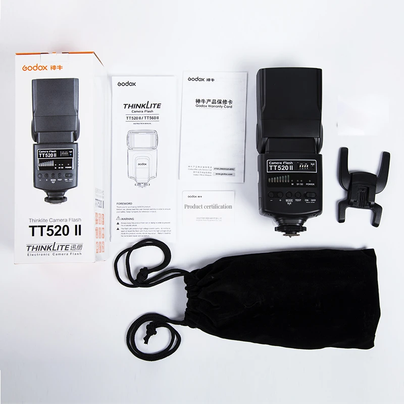 Godox TT520II 카메라 플래시 (캐논, 니콘, 펜탁스, 올림푸스 DSLR 카메라용, 433MHz 무선 신호 내장)
