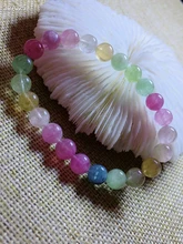 

Natural Colorful Rainbow Tourmaline Bracelet Clear Round Beads 8MM Candy Tourmaline Women Men Crystal Jewelry AAAAAAA