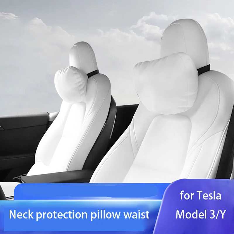 

For Tesla Head Pillow ModelY/3 Car Headrest Special Neck and Waist Pillow Interior Decoration Car Accessories Car Neck Pillow