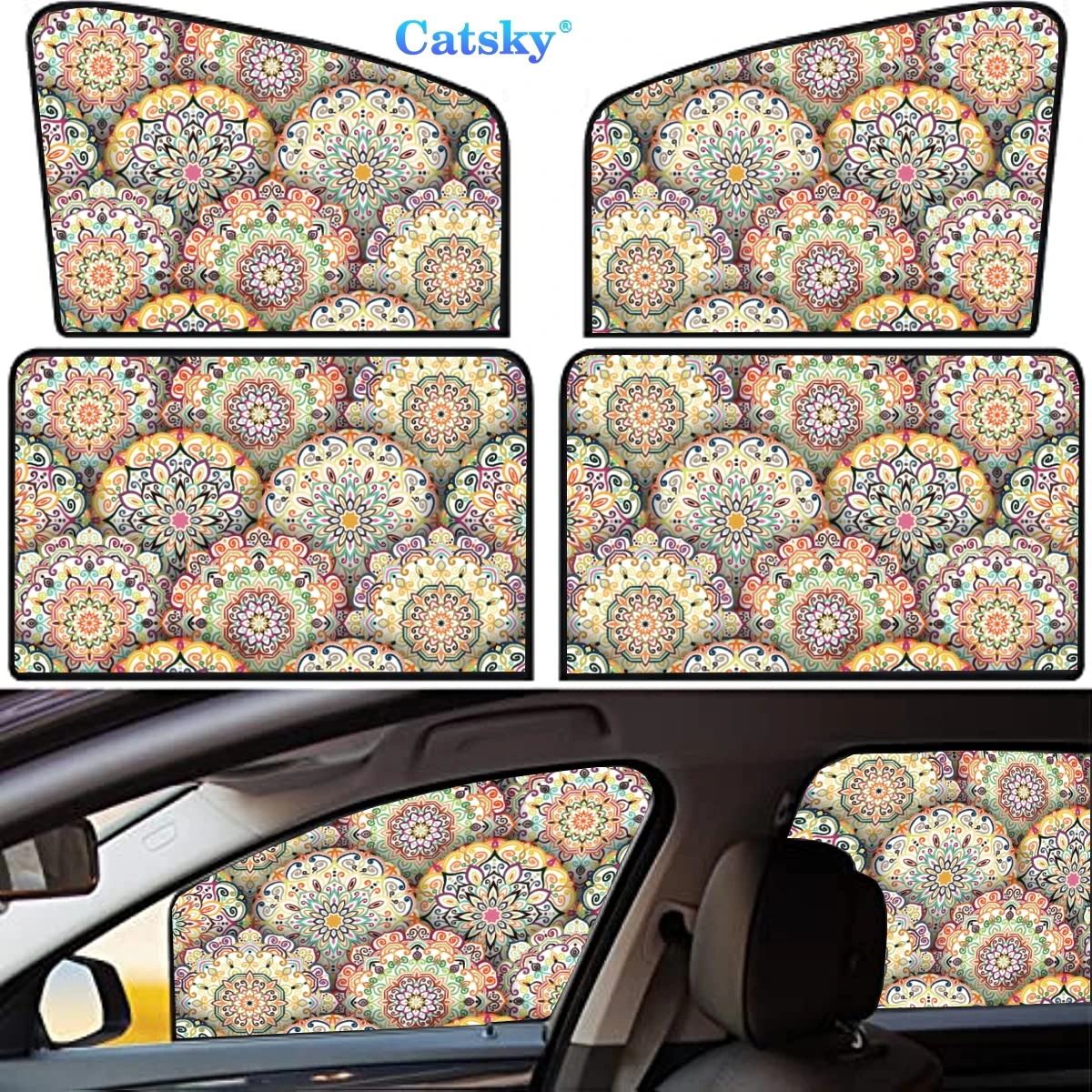 

4 Pieces Privacy Car Window Sun Shades Magnetic Blackout Car Window Covers Car Curtains Car Window Sun Shades Covers Auto