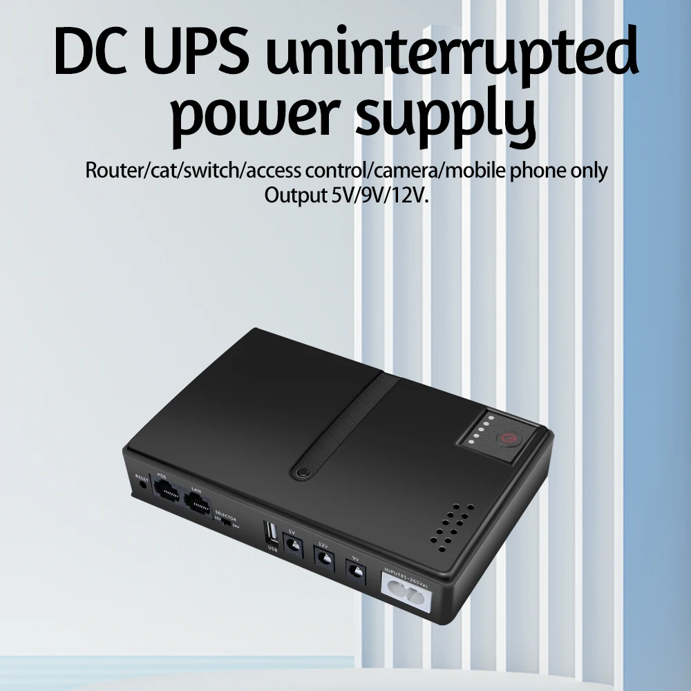 Portable UPS Router 5V 9V 12V Uninterruptible Power Supply for WiFi Router ackup Power Adapter 10400MA Large Capacity 36W