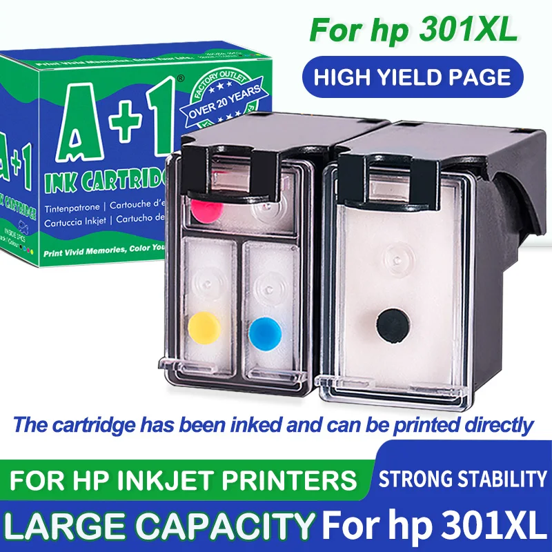 301 XL Remanufactured For HP 301 301XL Ink Cartridge For HP301 Envy 5530  Deskjet 2050 2540 2510 1000 1050 Printer