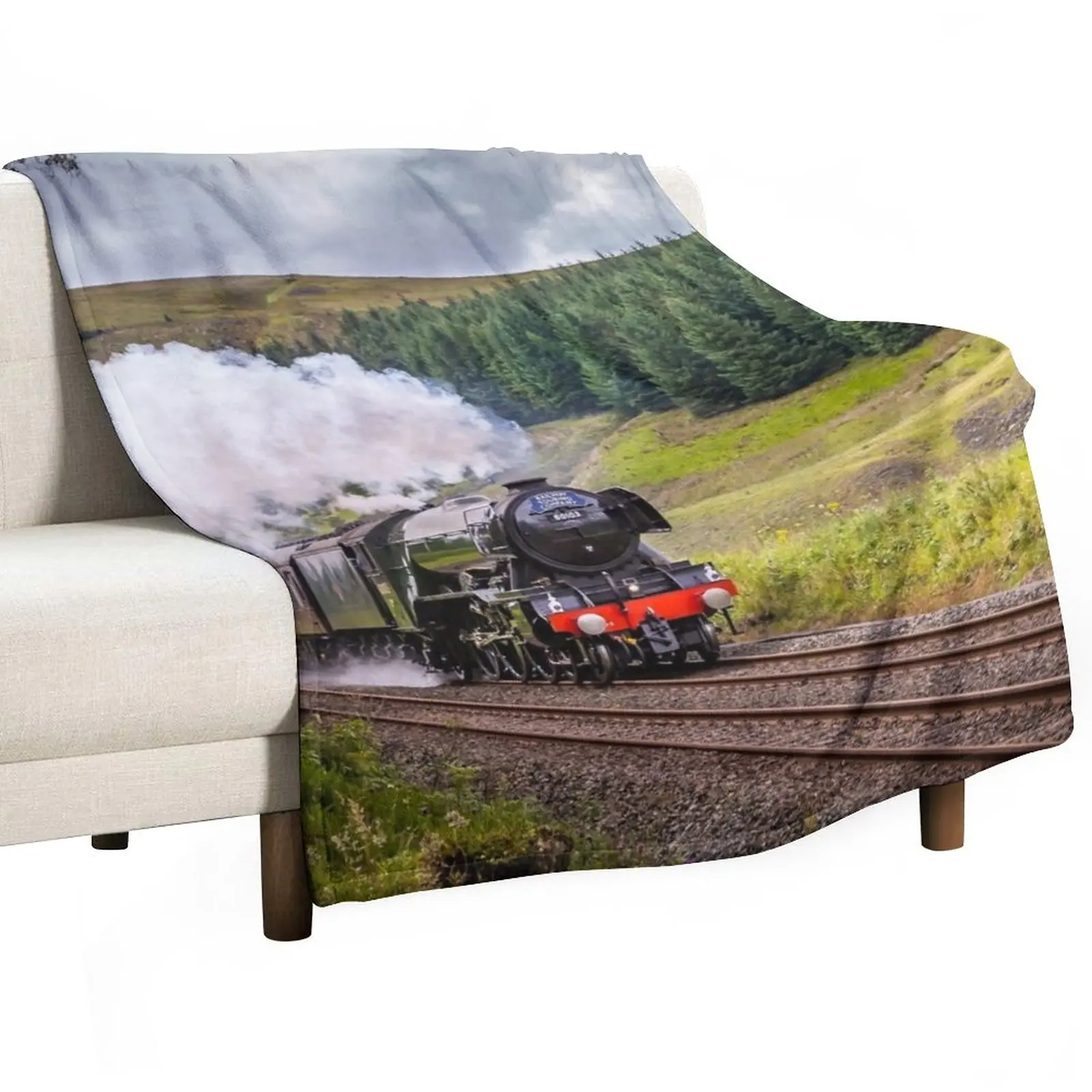 

Flying scotsman at beck hole Throw Blanket for sofa Luxury Thicken Blankets