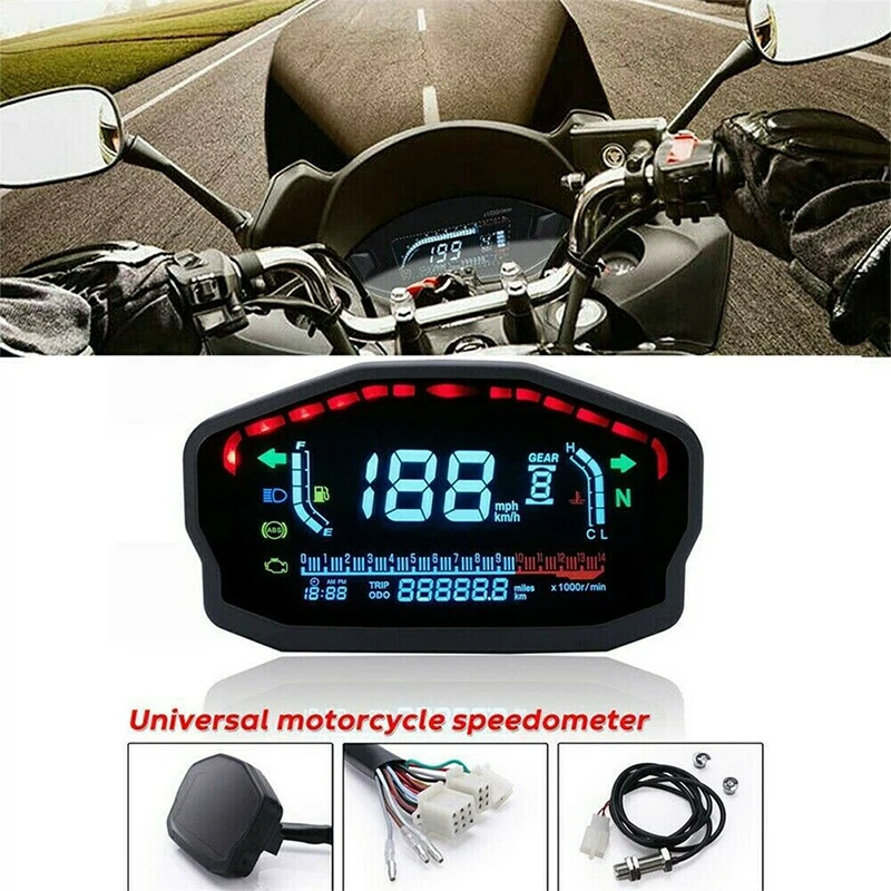 Compteur de vitesse universel pour moto, jauge d'huile, tachymètre,  compteurs numériques, clignotant, indicateur lumineux, le plus récent