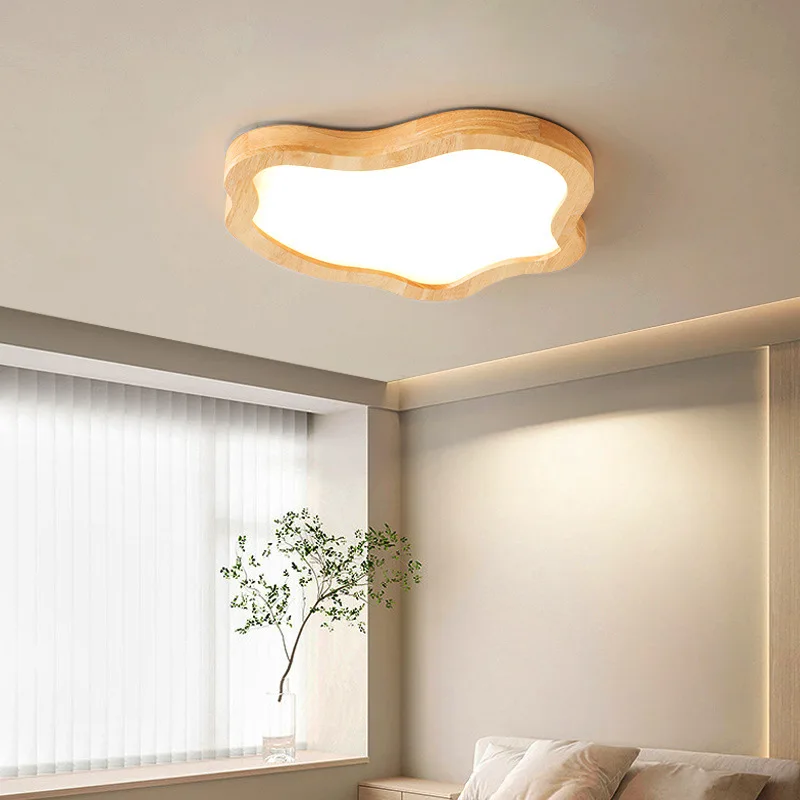 

LED Ceiling Light Modern Nordic Cloud Shape Lamp Wooden Home Living Room Bedroom Surface Mounted Lighting Fixture lampara techo