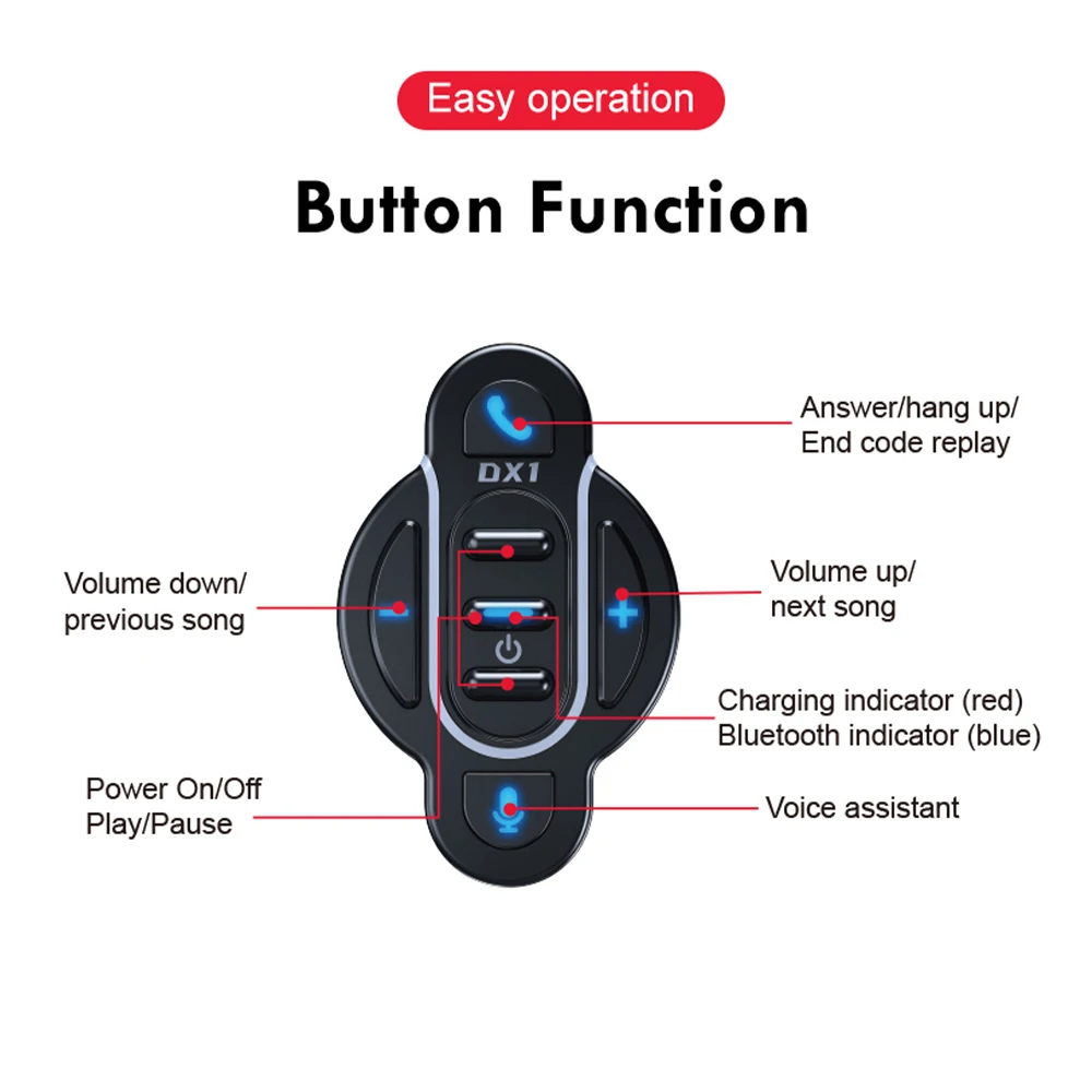New Wireless Remote Control Bluetooth 5.4 Smart Media Controller Waterproof for Helmet Earphone Motorcycle Bike Handlebar