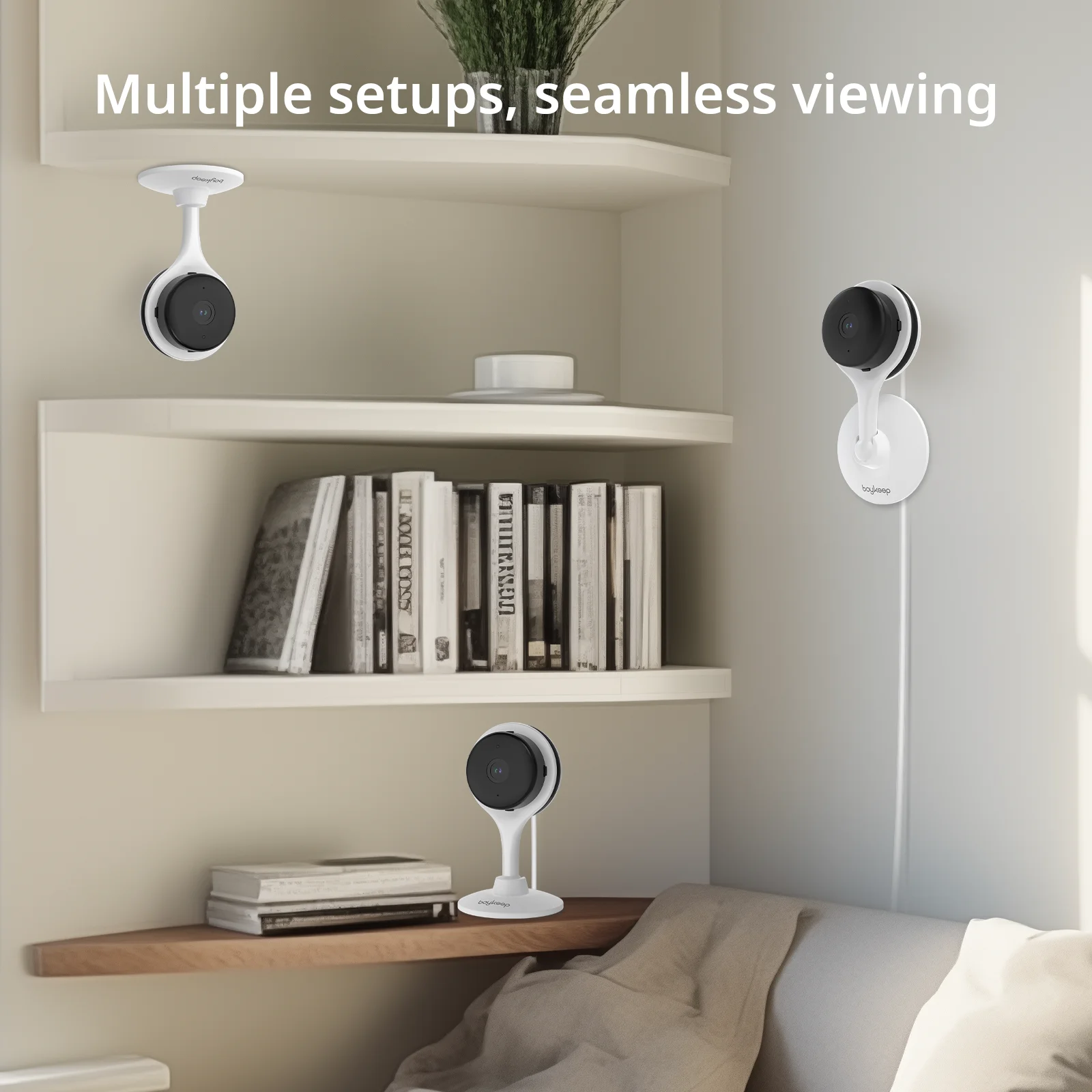 Boykeep 2K 5G/2.4GHz Wi-Fi Indoor Security Camera, Camera for Baby/Elder/Dog/Pet with Phone app, 2-Way Audio Baby Monitor Camera 5