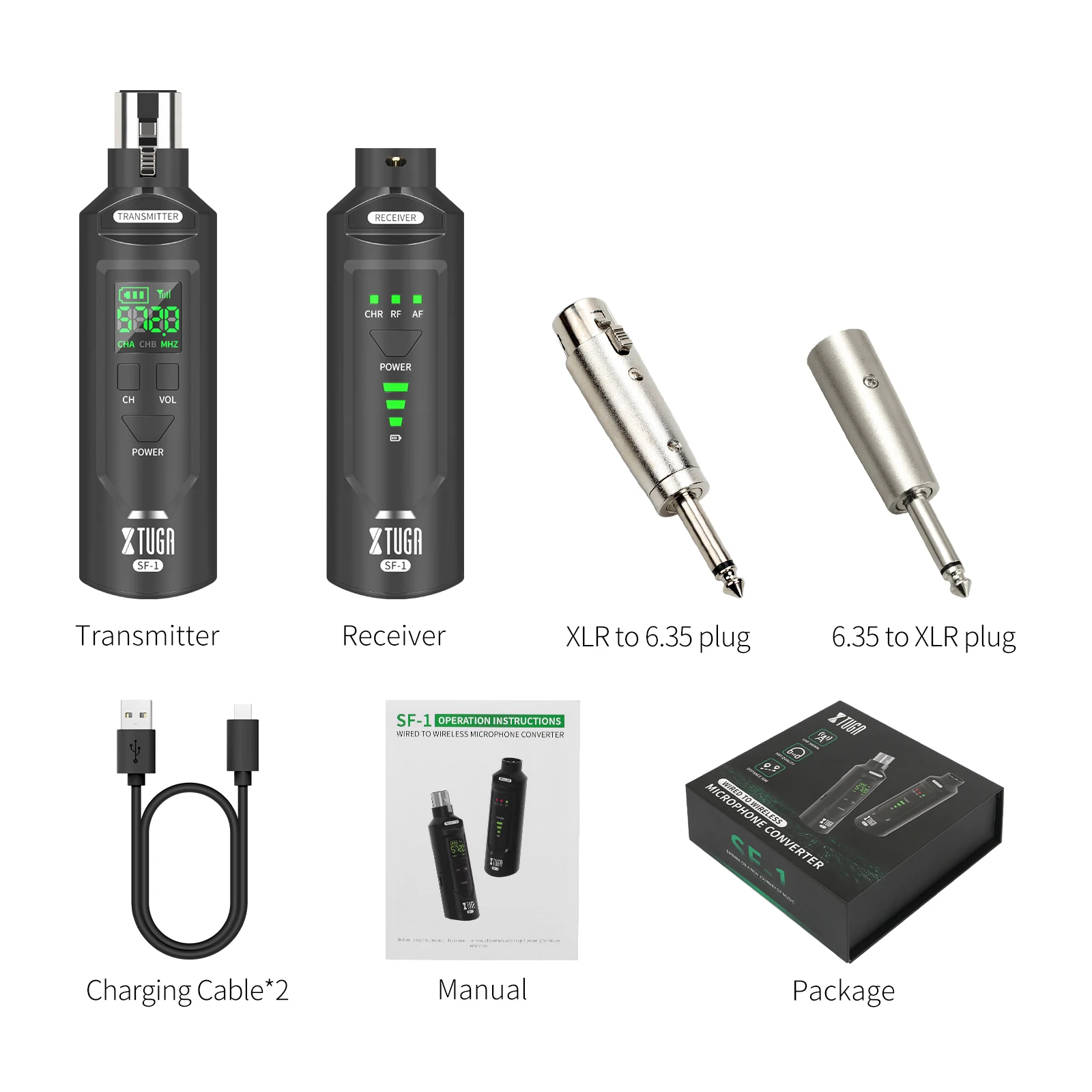 XTUGA UHF Profesyonel Mikrofon Kablosuz Dönüştürücü XLR Şarj Edilebilir Verici Alıcı Dinamik Kondenser Mikrofon ses mikseri